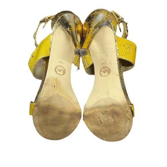 MICHAEL MICHAEL KORS Women's Gold Amos Ankle Cuff Stiletto Sandals SZ 10 - Picture 9 of 9